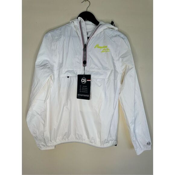 O8 White Half Zip Windbreaker Jacket Hampton All Star Size XS - Picture 2 of 7